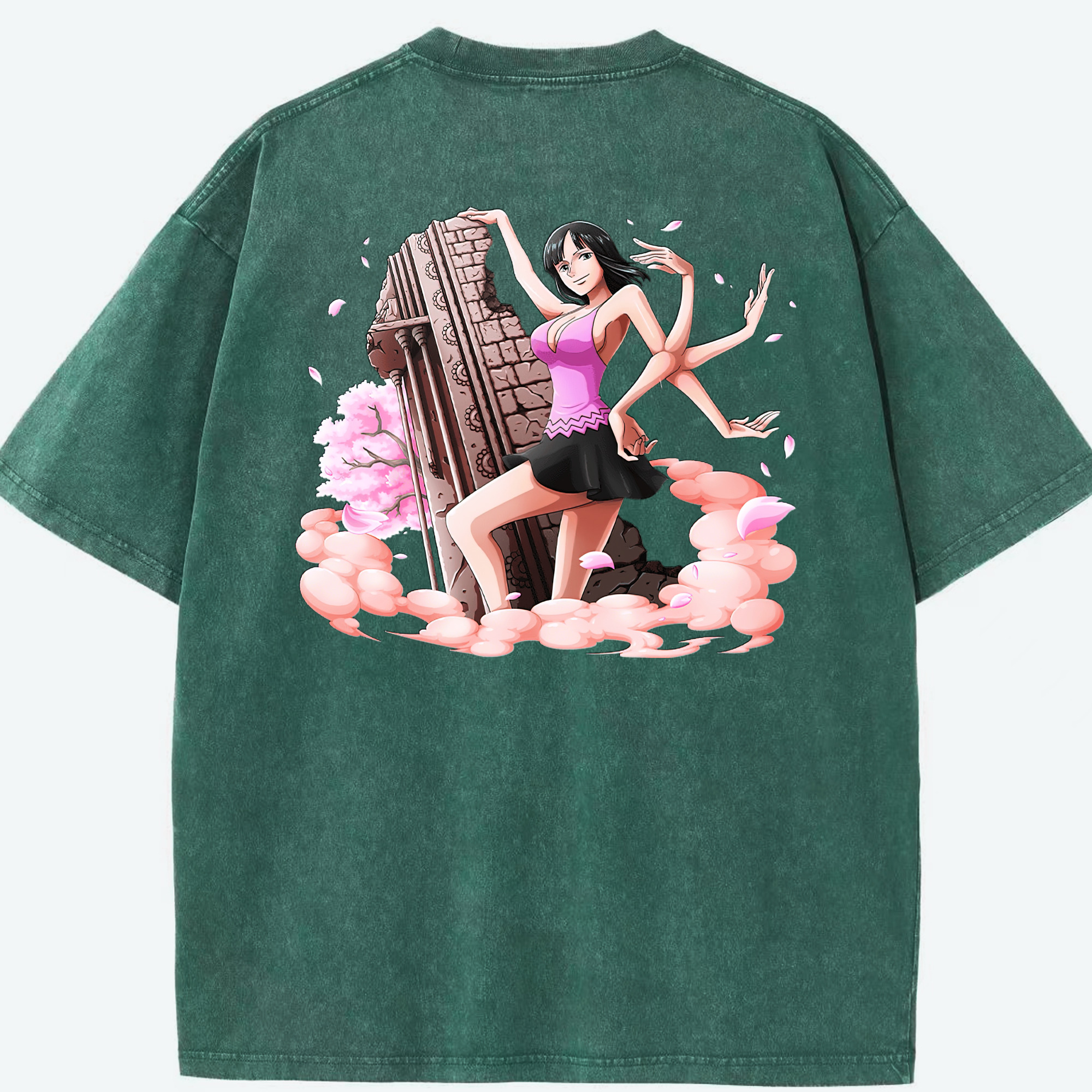 ワンピース ニコ・ロビン ONE PIECE Nico Robin 綿100% ヴィンテージ風 半袖Tシャツ（背面プリント）